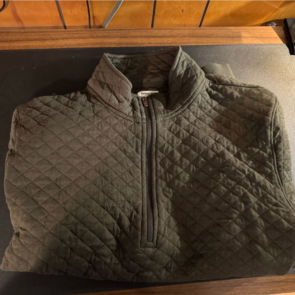 Tommy John Dark Green Quilted Pullover